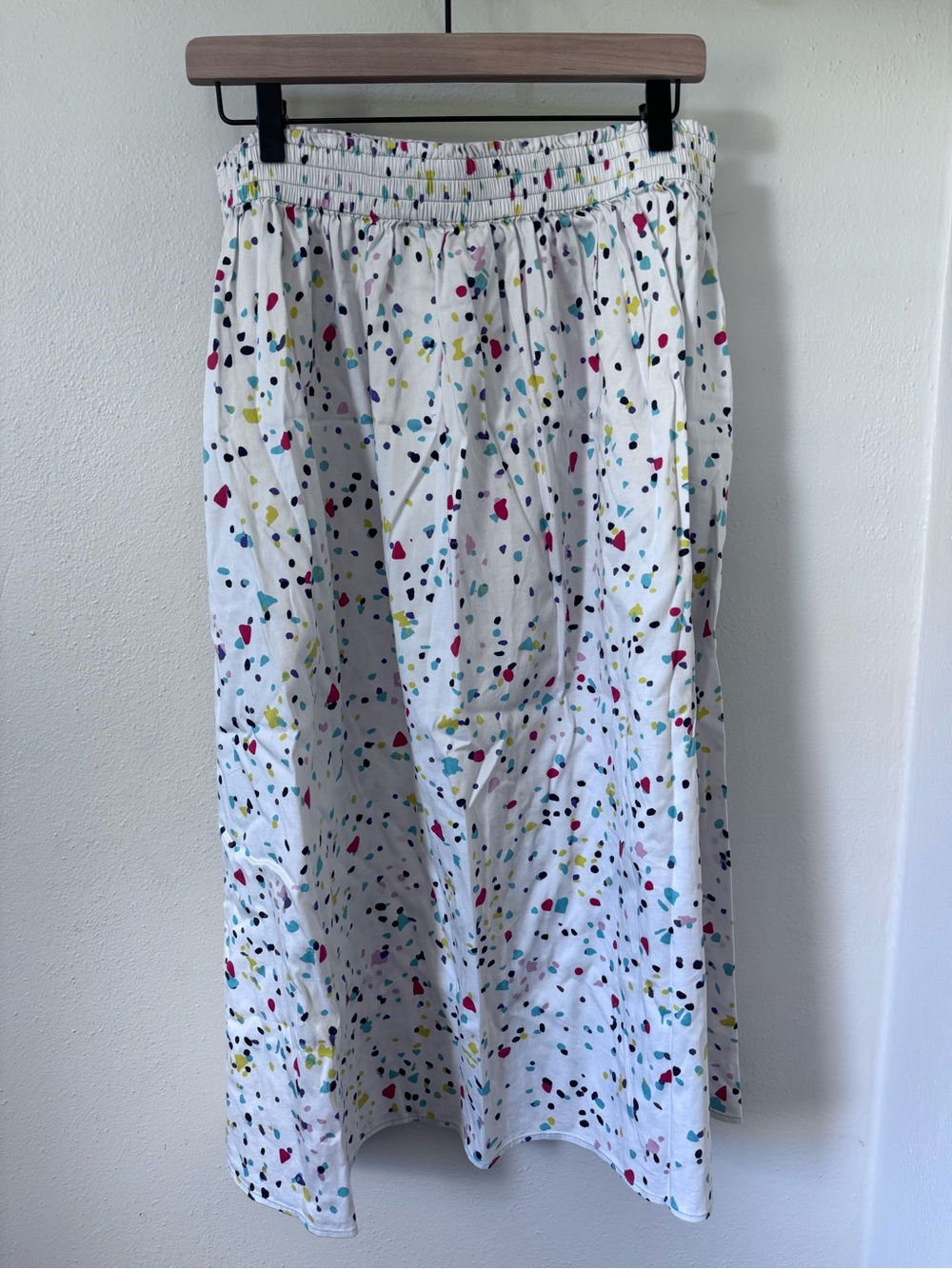 Tuckernuck White Confetti Print Midi Skirt  XXL